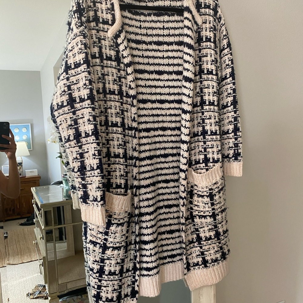 Long woven cardigan